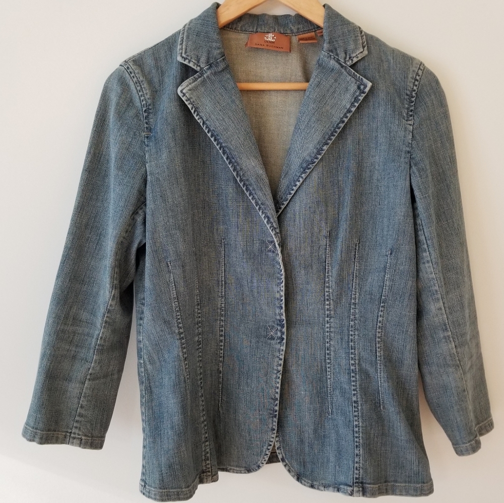 DANA BUCHMAN Denim Jean Blazer Jacket